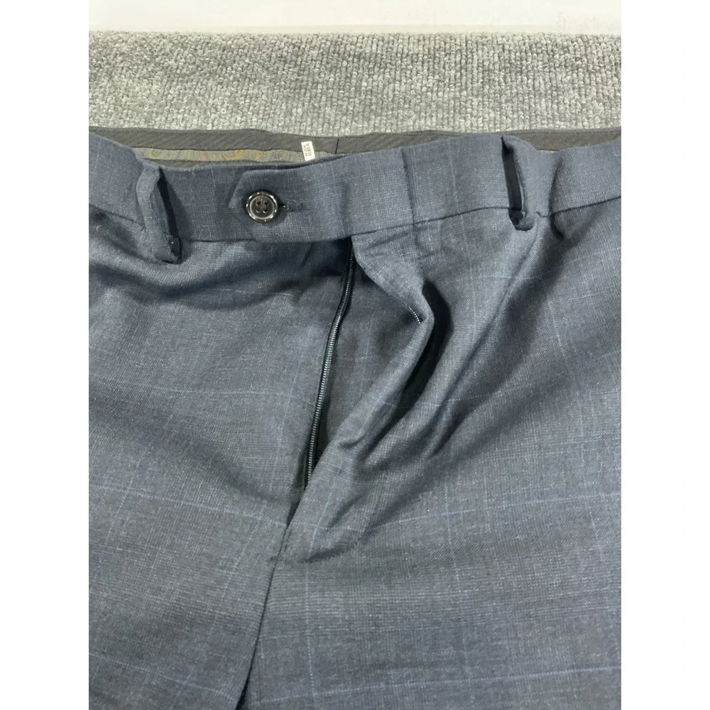 Lauren Ralph Lauren 100% Wool Dress Pants 42x30 Gray Natural Stretch Flat Front